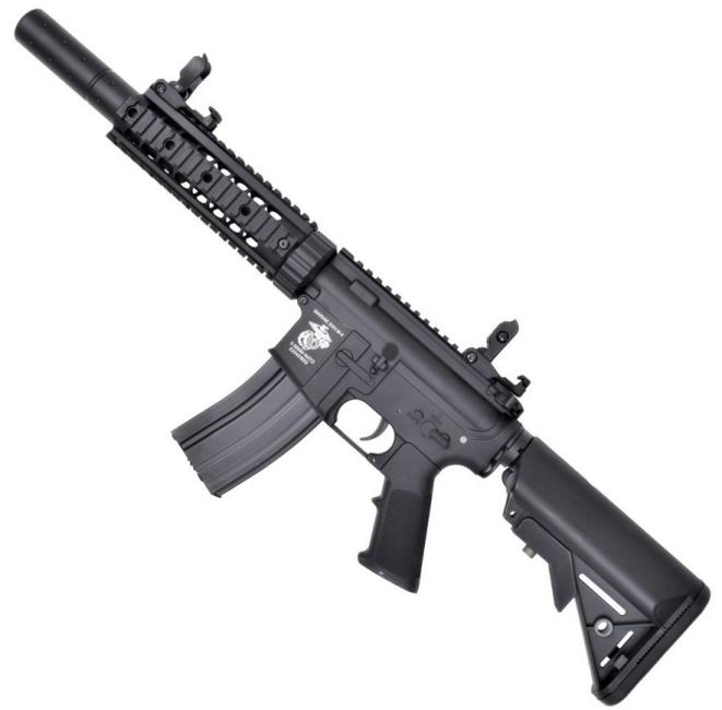 DBoys M4 7" Spec Ops E.T.U mit Silencer 3881-UP Black 0,5 Joule AEG